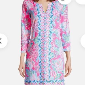 Lilly Pulitzer Nadine Chilly Lilly Dress  Prosecco pink seaing things Large